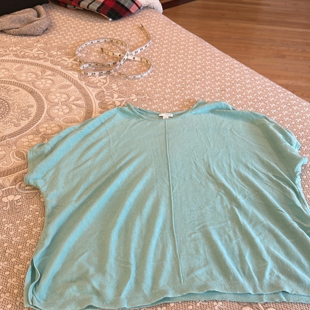Pure Jill. J Jill linen cotton kimono sweater knit size small mint Aqua color